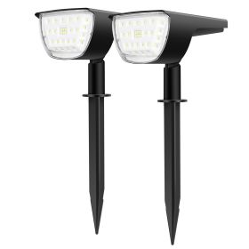 2Pcs 32 LEDs Solar Landscape Spotlights IP65 Waterproof With 3 Modes For Yard Garden Driveway Porch Walkway Pool Patio