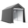 Outsunny Galvanized 7' x 12' Outdoor Storage Tent, Heavy Duty and Waterproof Portable Shed, for Bike, Motorcycle, Tools, Gray