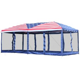 Outsunny 10' x 20' Pop Up Canopy Tent with Netting, Heavy Duty Large Party Tent, Instant Sun Shelter with Carry Bag for Backyard Garden Patio