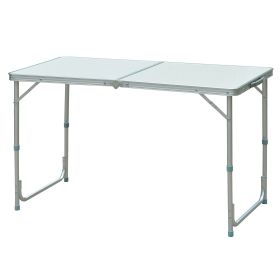 Outsunny 47" Aluminum Lightweight Portable Folding Easy Clean Camping Table with Carrying Handle