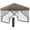 10' x 10' Pop Up Canopy Tent-Khaki