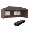Pop Up Canopy party Tent with 4 Sidewalls 10' x 20' , Coffee-AS