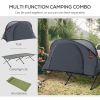 Camping Tent Cot, Multifunctional Folding Tent Combo, Portable Off-Ground Tent Shelter with Self-Inflating Air Mattress and Carry Bag for 1 Person