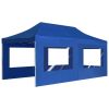 Professional Folding Party Tent with Walls Aluminum 19.7'x9.8' Blue