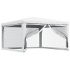 Party Tent with 4 Mesh Sidewalls 13.1'x13.1' White