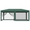 Party Tent with 6 Mesh Sidewalls Green 19.7'x13.1' HDPE