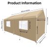 Carport, 10×20 Heavy Duty Portable Carport Garage Tent for Outdoor Storage Shelter khaki