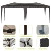 10 x 20 ft Heavy Duty Awning Canopy Pop Up Gazebo Marquee Party Wedding Event Tent with 6 Removable Sidewalls & Carry Bag, Black
