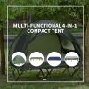 2-Person Foldable Camping Cot, Portable Outdoor w/ Bedspread & Thick Air Mattress, 4-In-1 Elevated Camping Bed Tent for Hiking, Picnic, Green