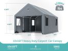 Sannwsg 10x16 Heavy Duty Carport Canopy - Extra Large Portable Car Tent Garage with Roll-up Windows and All-Season Tarp Cover