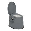 Portable Toilet Premium Version with Non Slip Mat Gray Camping Commode Travel Toilet for Adults and Kids Outdoor Emergency Bathroom Solution for Hikin