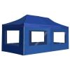 Professional Folding Party Tent with Walls Aluminum 19.7'x9.8' Blue