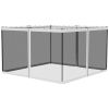Outsunny 10' x 12' Replacement Mesh Sidewall Netting for Patio Gazebos and Canopy Tents with Zippers (Sidewall Only), White