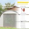 Outsunny 19.5' x 10' x 6.5' Walk-in Tunnel Greenhouse with Upgraded Structure, Zippered Roll Up Mesh Door, 8 Mesh Windows