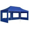 Professional Folding Party Tent with Walls Aluminum 19.7'x9.8' Blue