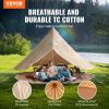 VEVOR Canvas Bell Tent, 4 Seasons 4 m/13.12 ft Yurt Tent, Canvas Tent for Camping with Stove Jack, Breathable Tent Holds up to 6 People