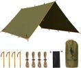 Waterproof Portable Tarp Multifunctional Outdoor Camping Traveling Awning Backpacking Tarp Shelter Rain (Brown 10Ã—10.5ft)