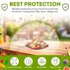 Collapsible Mesh Food Covers for Outdoors 6 pcs, 17" x 17" White Food Umbrella Mesh Cover with Stainless Steel Framework, Washable Camping Food Tent