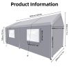 Carport, 10×20 Heavy Duty Portable Carport Garage Tent for Outdoor Storage Shelter grey