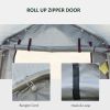 Outsunny 6' x 8' Carport Portable Garage, Heavy Duty Storage Tent, Patio Storage Shelter w/ Anti-UV PE Cover and Double Zipper Doors