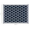 Outsunny 9x18 Modern Outdoor Mat, Plastic Waterproof, Reversible & Folding for Picnic, Beach, Camping, Blue & White