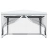Party Tent with 4 Mesh Sidewalls 13.1'x13.1' White