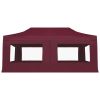 Professional Folding Party Tent with Walls Aluminum 19.7'x9.8' Wine Red