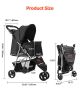 Pet Stroller Foldable 3 Wheels Dog Stroller with Brake up to 35lbs Travel Camp