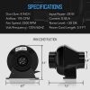 iPower 4 Inch 195 CFM Duct Inline Ventilation Fan Air Circulation Vent HVAC Exhaust Blower for Grow Tent, Greenhouses, Basements or Kitchens, Lite