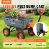 VEVOR Garden Cart, Durable Poly Dump Cart with Simple Assembly Steel Frame, Versatile Dump Wagon with Dual-Function Handle