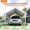 VEVOR Carport, 10x20 ft Heavy Duty Car Canopy Garage Boat Shelter Party Tent with 8 Reinforced Poles and 4 Weight Bags