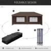 Pop Up Canopy party Tent with 4 Sidewalls 10' x 20' , Coffee-AS