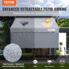 VEVOR Manual Retractable Awning, 118" Outdoor Retractable Patio Awning Sunshade Shelter