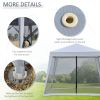 Outsunny 10'x10' Outdoor Canopy Tent, Slant Leg Sun Shelter with Mesh Sidewalls, Patio Tents for Parties, Grey