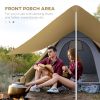 Teepee Camping Tent: 2-3 Person Easy Setup with Porch for Outdoor Hiking