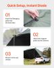 VEVOR Vehicle Awning, Large 10' x 7' Shade Coverage Car Side Awning, PU2000mm UV50+ Car Awning with Extended Side Canopies and Portable Storage Bag