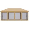Pop Up Canopy Party Tent with Netting 10' x 20' Beige -AS