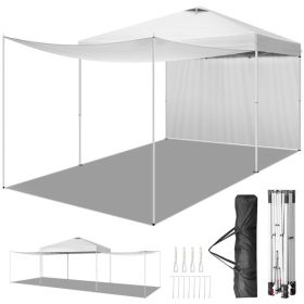 10x10FT pop up Canopy Tent with 2 sidewalls, Outdoor Canopy Tent for Parties (Color: as picture)