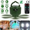 Portable Camping Ceiling LED Fan 10400mAh USB Battery Powered Hanging Tent Lantern Fan Power Bank with 3 Fan Speed 3 Light Brightness Smart Timer Disp