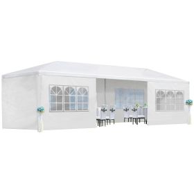 10x30' Wedding Party Canopy Tent Outdoor Gazebo with 8 Removable Sidewalls (Color: as Pic)