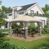 Outsunny 10' x 10' Pop Up Canopy Tent with Netting, Instant Tents for Parties, Height Adjustable, with Wheeled Carry Bag and 4 Sand Bags for Outdoor