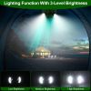 Portable Camping Ceiling LED Fan 10400mAh USB Battery Powered Hanging Tent Lantern Fan Power Bank with 3 Fan Speed 3 Light Brightness Smart Timer Disp