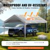 VEVOR Carport Replacement Canopy Cover 10 x 20 ft, Garage Top Tent Shelter Tarp Heavy-Duty Waterproof & UV Protected